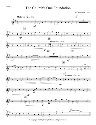 The Church's One Foundation (String Quartet) (arr. Wesley D. Peters)