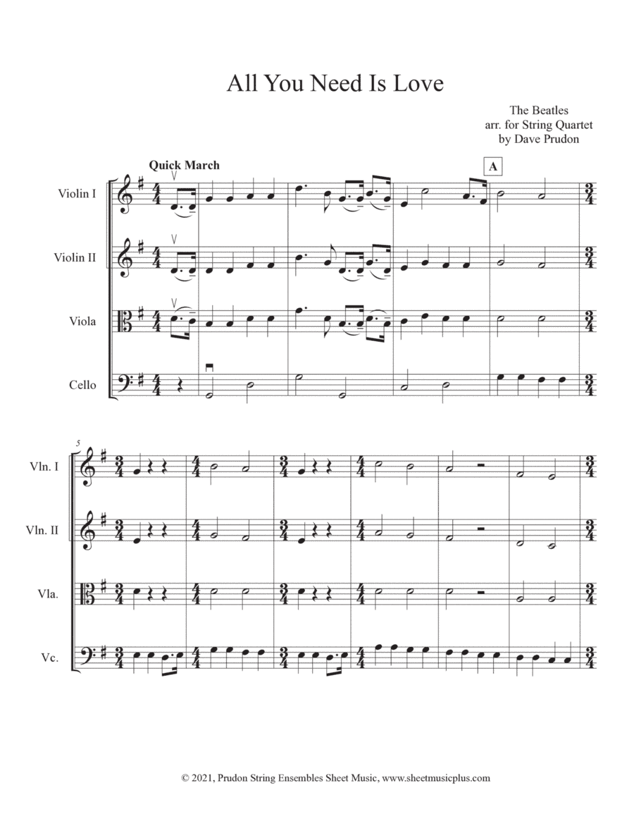 All You Need Is Love (arr. Dave Prudon)