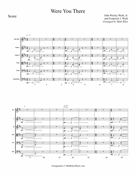 Were You There - Solo Violin & String Orchestra (arr. www.mattrileymusic.com)