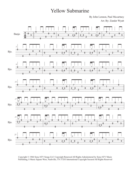 Yellow Submarine (arr. Zander Wyatt)