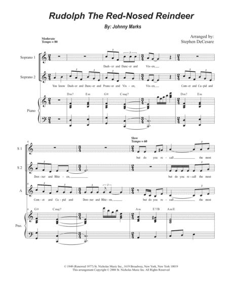 Rudolph The Red-nosed Reindeer (arr. Stephen DeCesare)