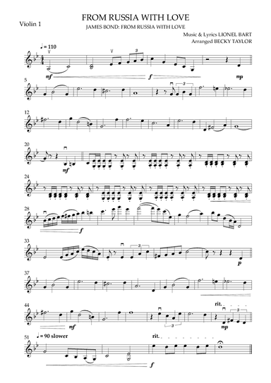 From Russia With Love (cues) (arr. Becky Taylor)