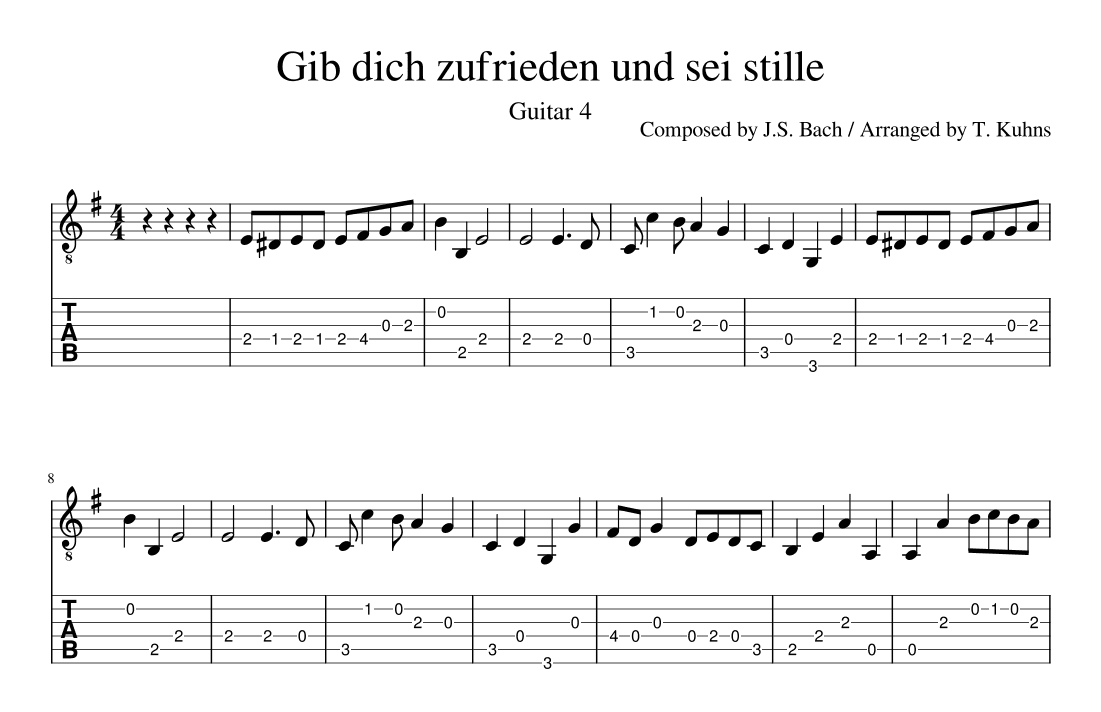 Gib dich zufrieden und sei stille (arr. Terry Kuhns)