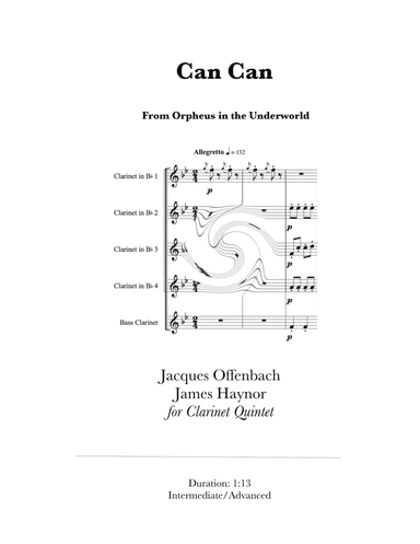 Can Can from Orpheus in the Underworld for Clarinet Quintet (arr. James Haynor)