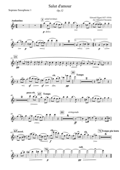 Salut D'Amour op.12; Edward Elgar for 12 Saxophone (arr. Akkarin Chooarun)