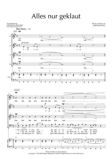 Alles Nur Geklaut (arr. Johannes Söllner)