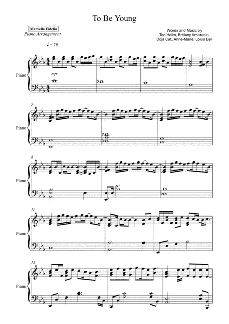 To Be Young (arr. Marvella Fidelia)