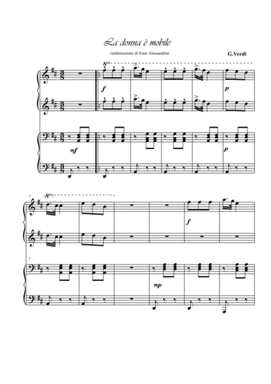 La donna è mobile. Piano 4 hands (arr. Ester Alessandrini)