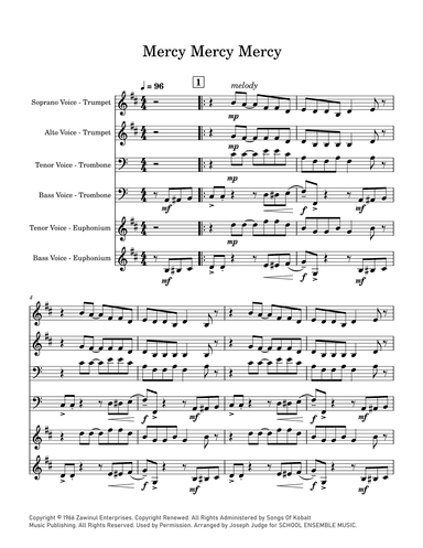 Mercy, Mercy, Mercy (arr. Joseph Judge)