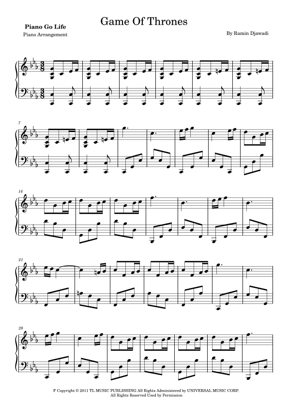 Game Of Thrones (arr. Piano Go Life)