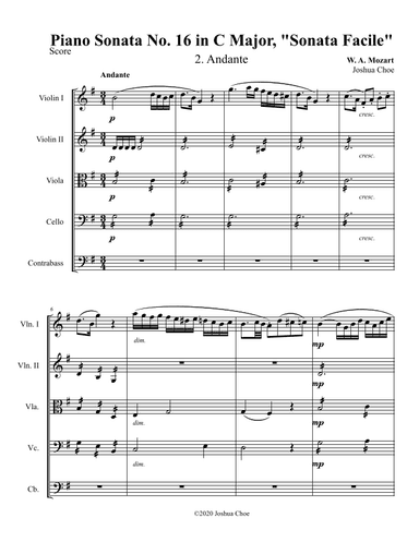 Sonata facile, Movement 2 (arr. Joshua Choe)