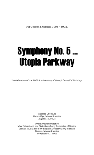 Symphony No. 5 ... Utopia Parkway (2003) full score