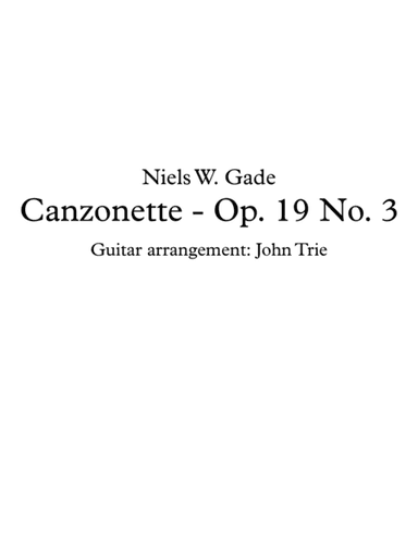Canzonette - Op. 19 No. 3 - Tab (arr. John Trie)