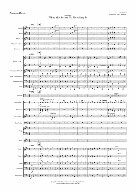 When the Saints Go Marching In - Vocal with Orchestra Key of D (arr. Daryl McKenzie)