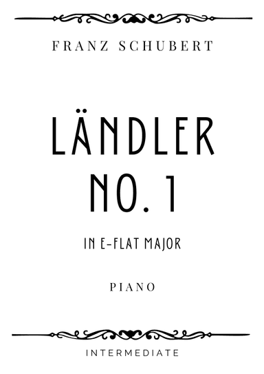 Schubert - Ländler No. 1 in E Flat Major - Intermediate (arr. Piacere Music Sheets)