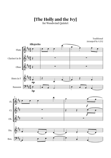 The Holly and the Ivy (arr. GDJ)