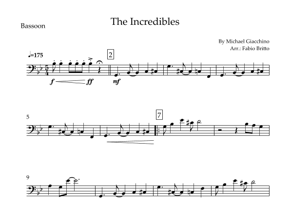 The Incredibles (main Theme) (arr. Fabio Britto)
