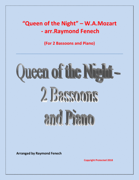 Queen of the Night - From the Magic Flute - 2 Bassoons and Piano (arr. Raymond Fenech)