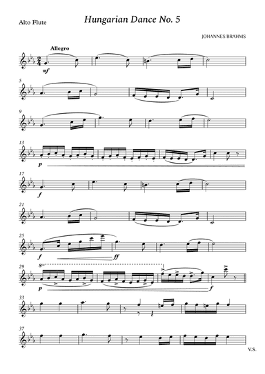 Hungarian Dance No. 5 for Alto Flute (arr. Cássio Silva Chaves)