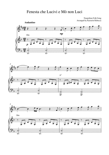 Fenesta che Lucivi e Mò non Luci (arr. Kaiserin Rebecca)