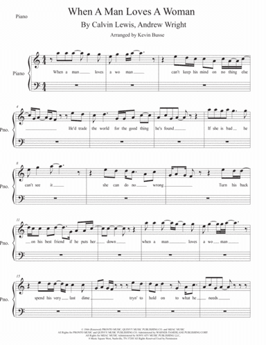 When A Man Loves A Woman (arr. Kevin Busse)