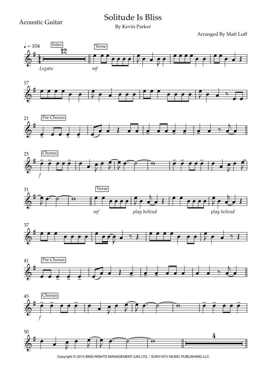 Solitude Is Bliss (arr. Matt Luff)