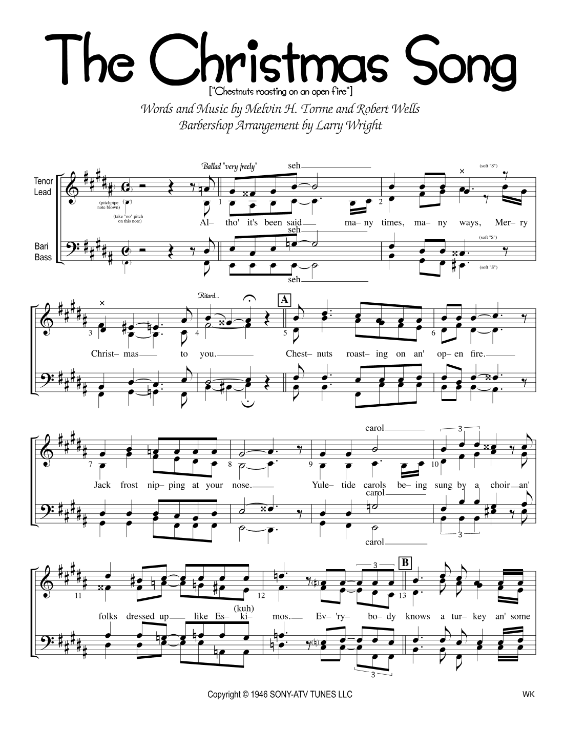The Christmas Song (chestnuts Roasting On An Open Fire) (arr. Larry Wright)
