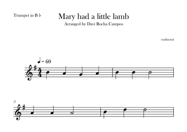 Mary had a little lamb (arr. Davi Rocha Campos)