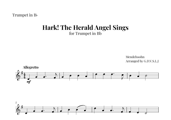 Hark! The Herald Angel Sings (arr. G.D.V.S.L.J)