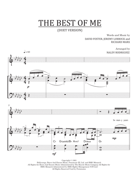 The Best Of Me (arr. Naldy Rodriguez)