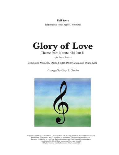 Glory Of Love  Theme from KARATE KID PART II (arr. Gary B. Gordon)