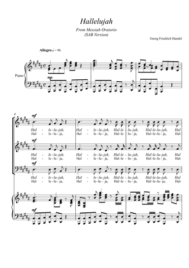 Georg Friedrich Handel - Hallelujah Chorus (SAB Version - Old Choir) (arr. André Laitano)