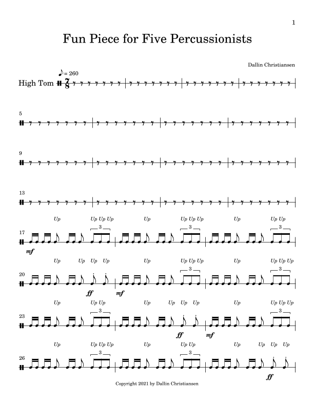Fun Piece for Five Percussionists