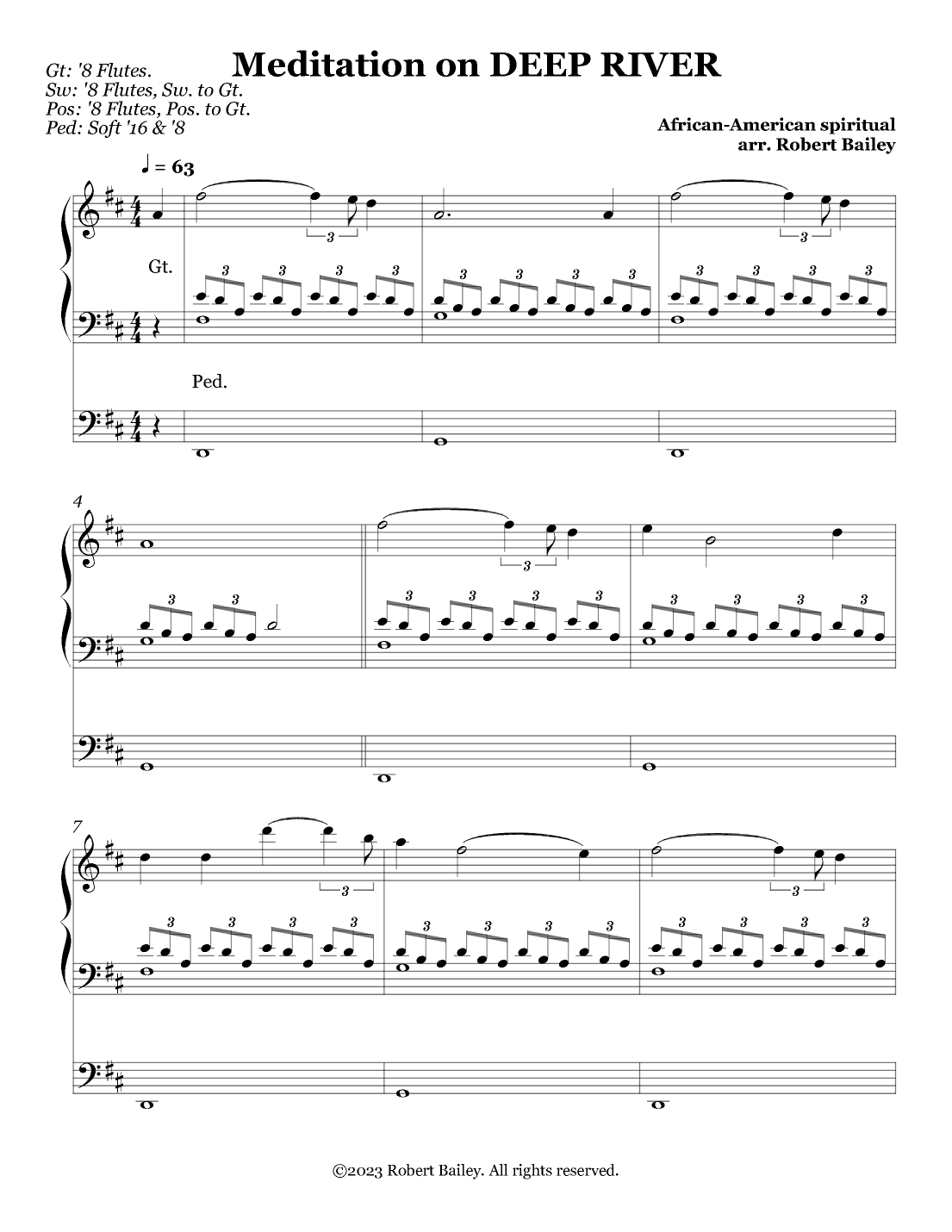 Meditation on Deep river (arr. Robert Bailey)