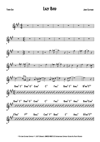 Lazy Bird (arr. Anderson Quevedo)