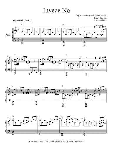 Invece No (arr. Musikeo)