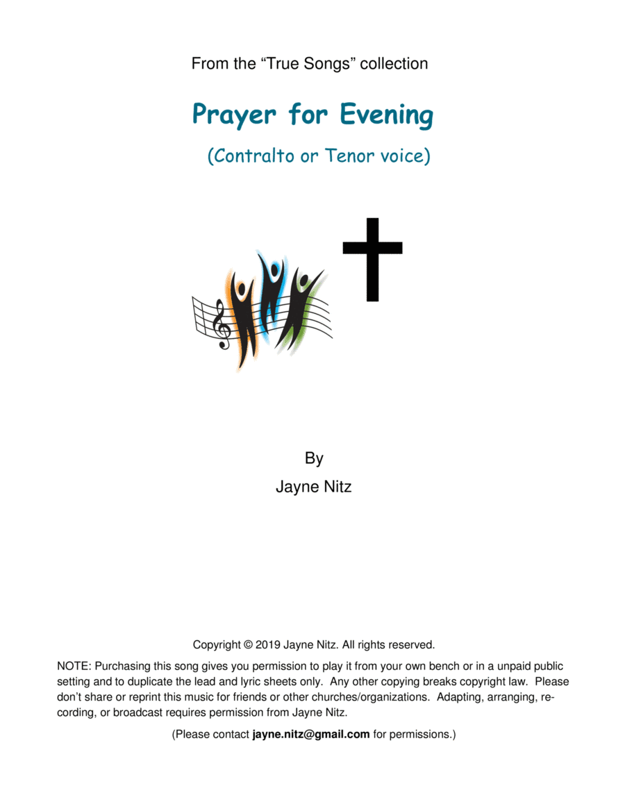 Prayer for Evening (Contralto or Tenor Voice)
