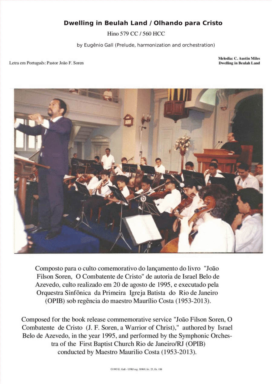 Dwelling in Beulah Land (Far away the noise of strife) / Olhando para Cristo - for orchestra (arr. Eugenio Gall)