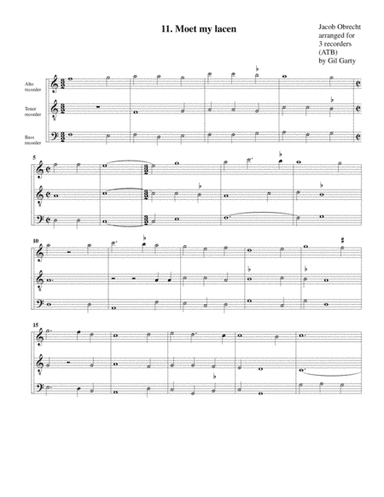 Moet my lacen (arrangement for 3 recorders) (arr. Gil Garty)