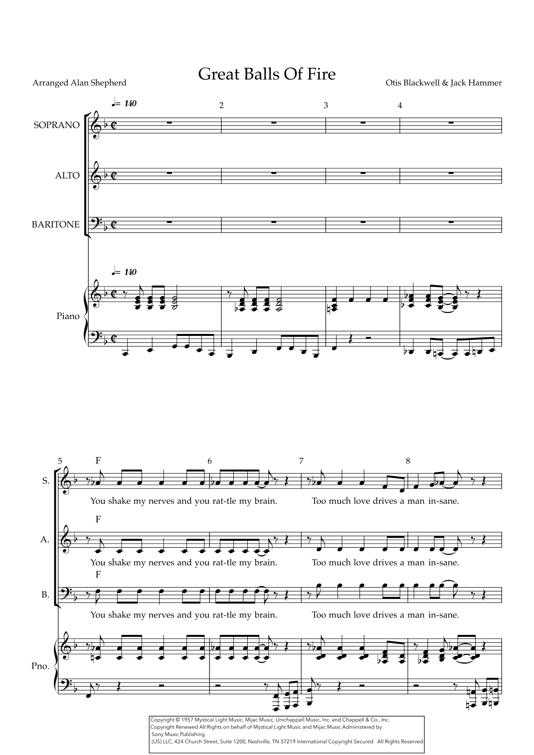 Great Balls Of Fire (arr. Alan Shepherd)