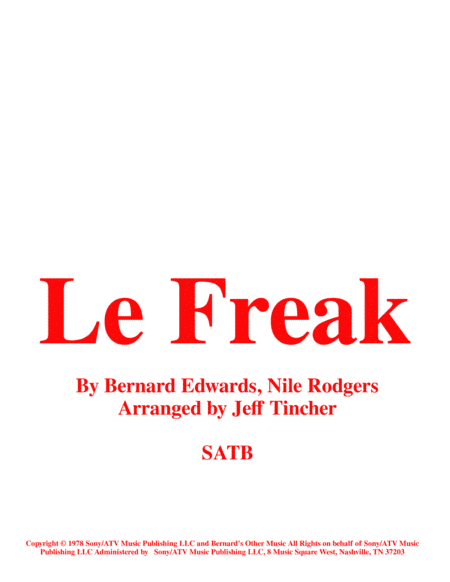 Le Freak (arr. Jeff Tincher)