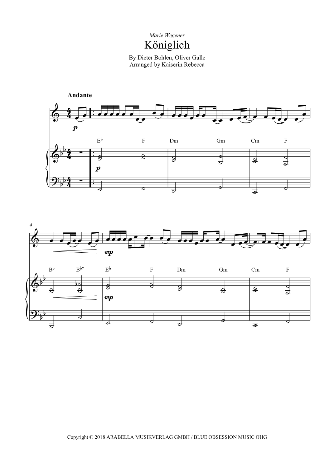 Koeniglich (arr. Kaiserin Rebecca)