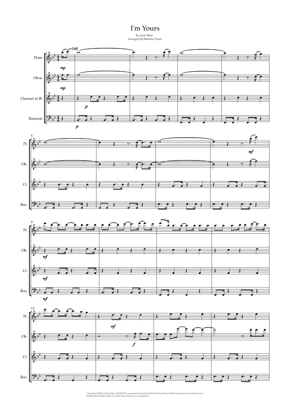 I'm Yours (arr. Matthew pyeon)