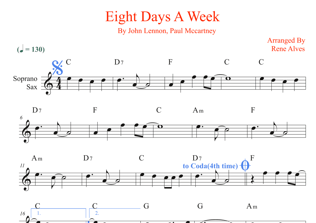 Eight Days A Week (arr. Rene Alves)