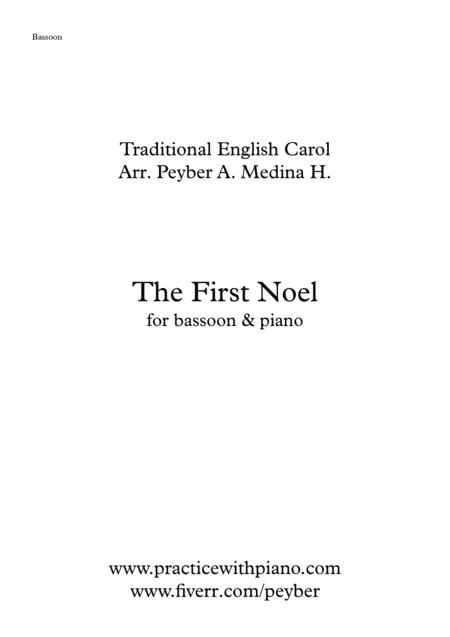 The First Noel, for bassoon and piano (arr. Peyber A. Medina H.)