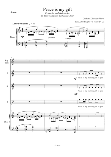 Peace is my gift - Original composition by Graham Dickson-Place