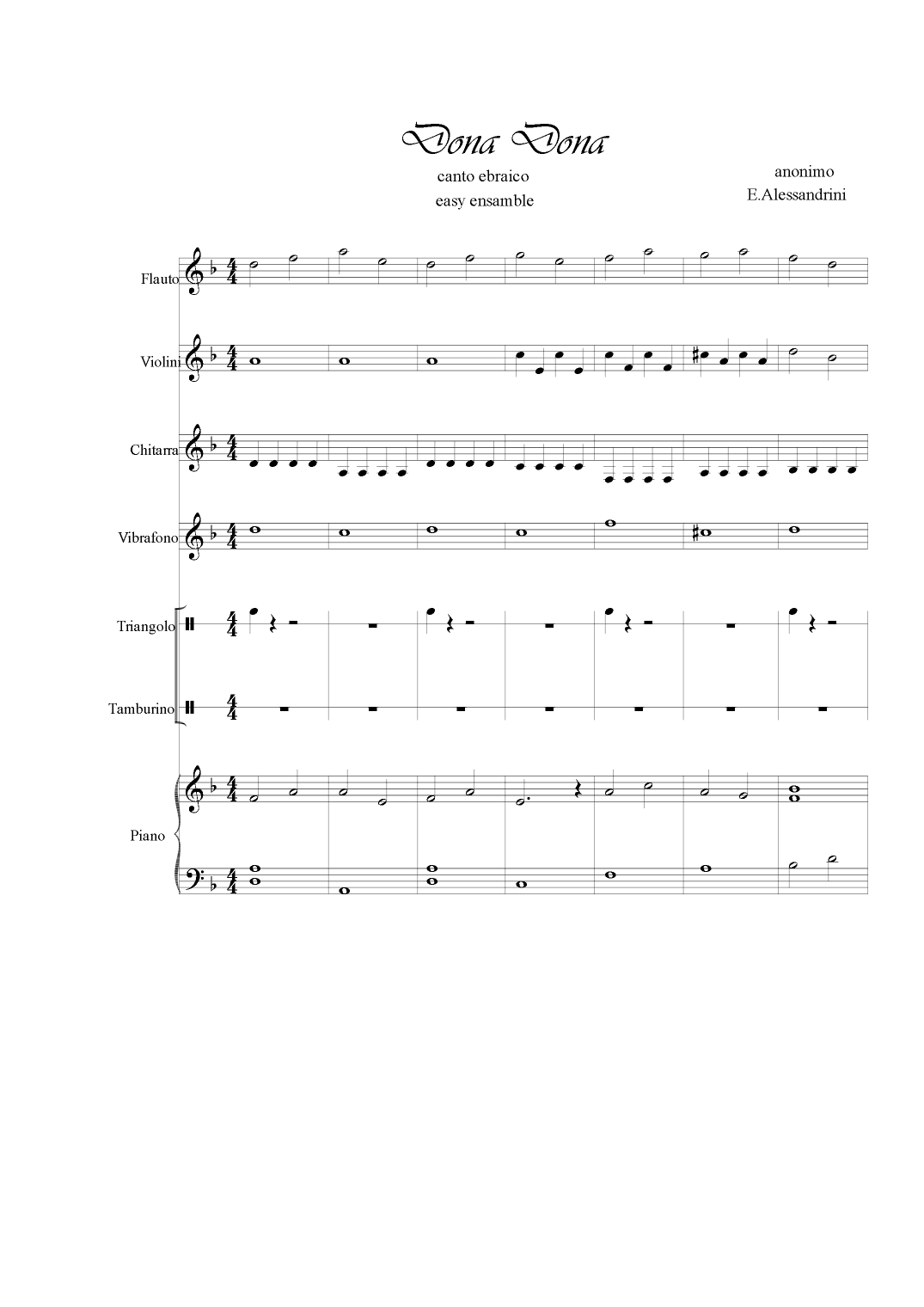 Dona Dona (arr. Ester Alessandrini)