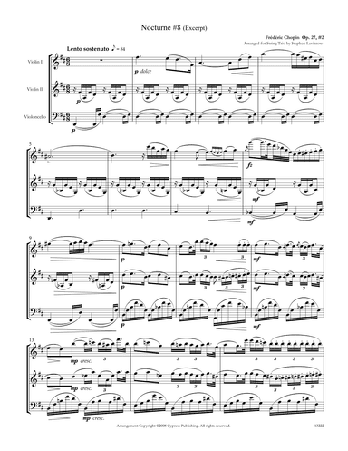 Nocturne Opus 27 No. 2 (arr. Stephen Levintow)