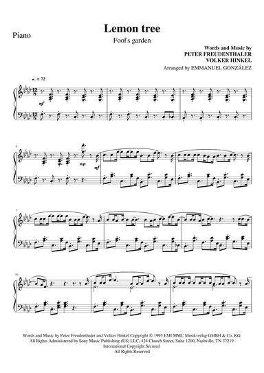 Lemon Tree (arr. Emmanuel González)