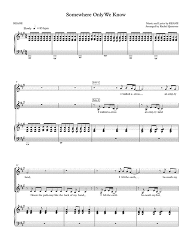 Somewhere Only We Know (arr. Rachel Quatrone)